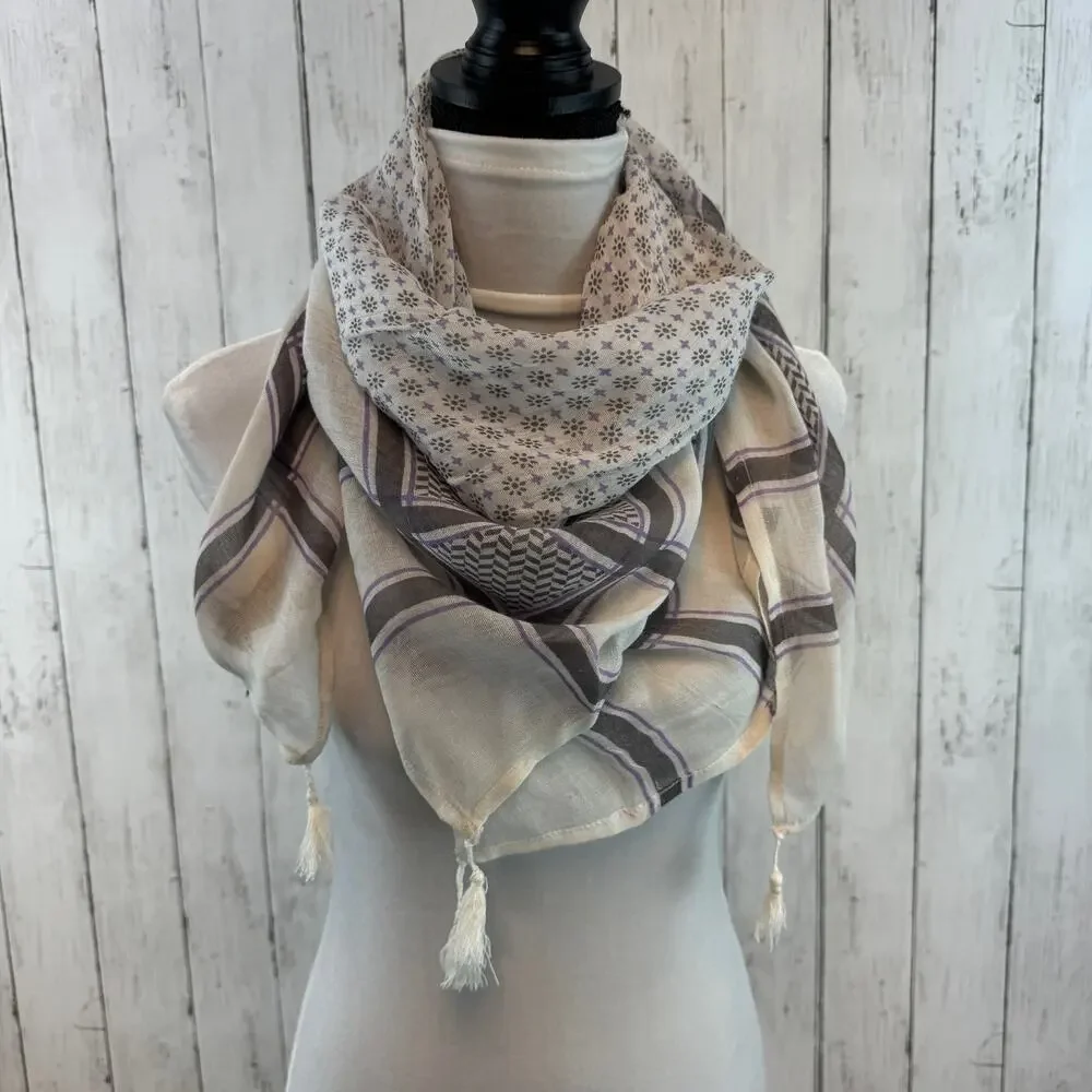 2- NWT Y2K American Eagle Red/Black/White Rectangle & Square Scarf One Size - Picture 2 of 13